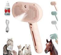 Chevaroo - Cepillo de vapor para caballo, 3 en 1, autolimpiante, cepillo de vapor para mascotas, cepillo de vapor para mascotas, cabezal de cerdas de silicona, cepillo de vapor giratorio de 360°,