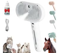 Chevaroo - Cepillo de vapor para caballo, 3 en 1, autolimpiante, cepillo de vapor para mascotas, cepillo de vapor para mascotas, cabezal de cerdas de silicona, cepillo de vapor giratorio de 360°,