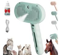 Chevaroo - Cepillo de vapor para caballo, cepillo de vapor 3 en 1 autolimpiante para mascotas, cepillo de vapor para mascotas, cabezal de cerdas de silicona, cepillo de vapor giratorio de 360°,