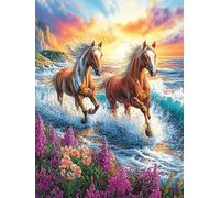 Chevaux au galop dans les vagues de l'océan Rompecabezas 1000 Piezas Cartón Para Principiantes Mitos cuento de hadas Vacaciones Y Fines De Semana Hobby Y Ocio Calidad Profesional Regalo Cumpleaños 100