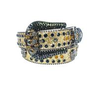 Chevnzev Cinturón de cintura para mujer, con diamantes de imitación brillantes, cintura de calavera, pantalones cortos casuales para mujer, pantalones cortos de vaquera de los años 2000, con diamantes