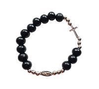 Chevnzev Rosario religioso con cruz católica, rosarios de cadena elástica, pulseras de oración para mujeres y hombres, joyería de cruz para hombres, talla única