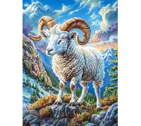 Chèvre bélier Dans le paysage montagneux Rompecabezas 300 Piezas Cartón Grueso para Parejas Mitos fantásticos Desarrollo Habilidades Pieza Decorativa Casa Pack Completo Regalo Cumpleaños 300 PCS