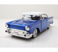 Chevrolet Bel Air Get Low 1957 Azul Blanco Modelo De Coche 1:24 MotorMax