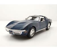 Maisto Coche a escala Chevrolet Corvette C3 1970 1:24 Fundido Colección con licencia Azul metálico