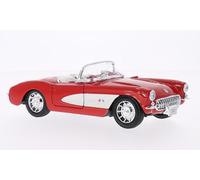 Chevrolet Corvette, Rojo y Blanco, 1957, Modelo de Coche, Modelo Terminado, Welly 1:24