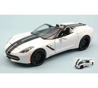 Chevrolet Corvette Stingray 2014 Blanco W/ Back Stripes 1:24 Model 32501 Maisto