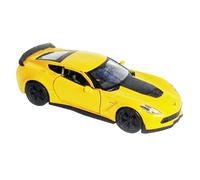 Chevrolet Corvette Z06 2017 - Modelo de coche de metal con motor de retracción, juguete de regalo, 4 variantes Welly 23 (amarillo)