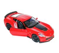 Chevrolet Corvette Z06 2017 - Modelo de coche de metal con motor de retracción, juguete de regalo, 4 variantes Welly 23 (rojo)