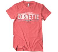 Chevrolet Licenciado Oficialmente Corvette - American Muscles Camiseta para Hombre (Rojo-Heather), Large