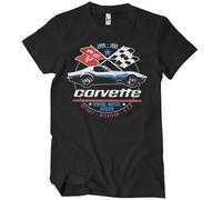 Chevrolet Licenciado Oficialmente Corvette C3 GM Division Camiseta para Hombre (Negro), Medium