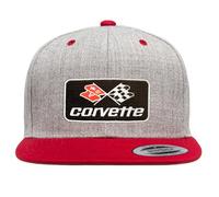 Chevrolet Licenciado Oficialmente Corvette C3 Patch Tapa de Snapback Premium (Gris Claro-Rojo)