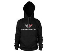 Chevrolet Licenciado Oficialmente Corvette C5 Logo Sudadera (Negro), Large