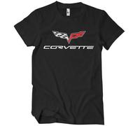 Chevrolet Licenciado Oficialmente Corvette C6 Logo Camiseta para Hombre (Negro), XXX-Large