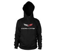 Chevrolet Licenciado Oficialmente Corvette C6 Logo Sudadera (Negro), Medium