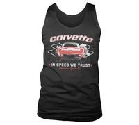 Chevrolet Licenciado Oficialmente Corvette - In Speed We Trust Camiseta sin Mangas (Negro), Medium