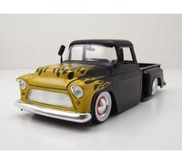 Chevrolet Stepside Pick-Up 1955 Negro Amarillo Con Llamas Auto Modelo 1:24 Jada
