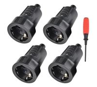 CHEVVY 4 X Hembra IP44 Clavija Enchufe Hembra 16A/250V Acoplamiento de contacto de puesta a tierra con alivio de tensión para Cables de 6-10MM