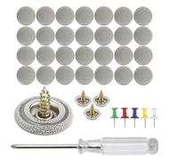 CHEVVY 50 Piezas Chinchetas Techo Coche Botones Reparación Techo Coche Alfileres Colores Destornillador Remaches Retención Hebilla Kit de Reparacion Techo Coche Gris