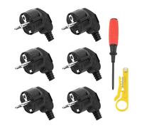 CHEVVY 6 Piezas Schuko Power Socket 16A 250V para Enchufe Extensión Conector Clavija Europea para cables de 8 a 10 mm Enchufe IP20 Negro