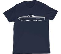 Chevy El Camino SS Silhouette Camiseta Classic Muscle Outline Tee Graphic Shirt, azul, M
