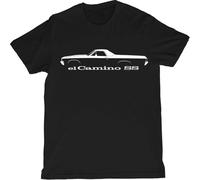 Chevy El Camino SS Silhouette Camiseta Classic Muscle Outline Tee Graphic Shirt, Negro , XL