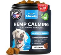 CHEWIA Masticables calmantes de cáñamo para la ansiedad de los Perros, 180 golosinas con Sabor a Pato para Perros con raíz de valeriana, extracto de manzanilla y L-teanina, masticables para Perros