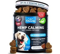 CHEWIA Masticables calmantes de cáñamo para la ansiedad de los Perros, 180 golosinas con Sabor a Pato para Perros con raíz de valeriana, extracto de manzanilla y L-teanina, masticables para Perros