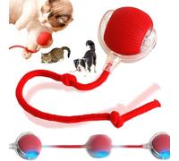 Chewie Ball, Chewie Viral Rolling Ball,Juguete Interactivo con Pelota para Gatos y Perros, Pelota Giratoria Automática de 360° para Gatos y Perros, Juguete Interactivo con Pelota para Gatos (Rojo)