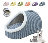 Chewie Cozy Dog Nest, Cozy Hideaway Pet Bed, Chewie Cozy Dog Bed, Cozy Cave Dog Bed, Dog Bed with Cover Cave, Soft Pet Slipper Cave Bed for Small Medium Dogs and Cats (Large,Blue)