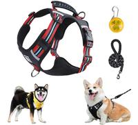 Chewie Cozy Harness, Adjustable Chewie Cozy No Pull Dog Without Restraint, with Reflective, for Small Medium Large Dogs (Black Red,XL)