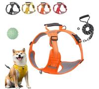 Chewie Cozy Harness, Adjustable No Pull Getchewie Dog Harness, Breathable & Comfortable Dog Vest Reflective at Night (Orange, L)