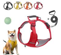 Chewie Cozy Harness, Adjustable No Pull Getchewie Dog Harness, Breathable & Comfortable Dog Vest Reflective at Night (Red, XL)
