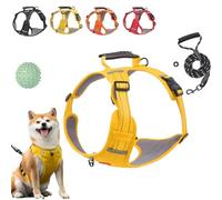 Chewie Cozy Harness, Adjustable No Pull Getchewie Dog Harness, Breathable & Comfortable Dog Vest Reflective at Night (Yellow, S)