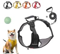 Chewie Cozy Harness, Adjustable No Pull Getchewie Dog Harness, Breathable & Comfortable Dog Vest Reflective at Night (Black, L)