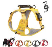 Chewie Cozy Harness, Chewie Dog Harness, Adjustable Comfortable Pet Chest, with Reflective Strips and Collar, for Small Medium Large Dogs (Yellow)