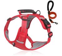 Chewie Cozy Harness, Chewie no Pull Dog Harness, 100% Breathable&Comfortable, Reflective at Night, Anti-Breakaway, with Leash Set for Small Medium Large Dogs (Red,XS)
