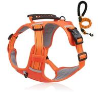 Chewie Cozy Harness, Chewie no Pull Dog Harness, 100% Breathable&Comfortable, Reflective at Night, Anti-Breakaway, with Leash Set for Small Medium Large Dogs (Orange,XS)