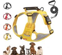 Chewie Cozy Harness, Chewie no Pull Dog Harness with Leash Set, Adjustable Reflective Comfort Pet Vest for Small, Medium and Large Dogs (Yellow,Medium)