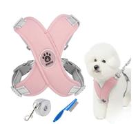 Chewie Cozy Harness, Chewie Soft Breathable Dogs Harness, Adjustable Reflective Comfort with Traction Rope, Anti-Breakaway (Pink,S (8.8-15.4LB))