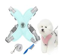 Chewie Cozy Harness, Chewie Soft Breathable Dogs Harness, Adjustable Reflective Comfort with Traction Rope, Anti-Breakaway (Green,L (19.8-33.6))