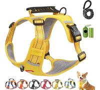 Chewie Cozy Harness, Getchewie Dog Harness - Breathable Comfortable, Anti-Breakaway, Adjustable, Reflective at Night, 2m Reflective Rope, for Small Medium Large Dogs (Yellow,L)