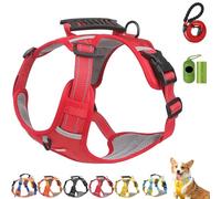 Chewie Cozy Harness, Getchewie Dog Harness - Breathable Comfortable, Anti-Breakaway, Adjustable, Reflective at Night, 2m Reflective Rope, for Small Medium Large Dogs (Red,L)