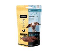 Chewies Salametti - Deliciosa para Perros de Pollo y salmón, sin Cereales, con proteínas, sin azúcar y Secado al Aire, Rico en vitaminas y minerales (8 x 200 g)