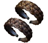 Chewtoyo 2 diademas trenzadas para mujer, tejido de seis hebras para bodas y fiestas