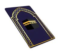 Chewtoyo Alfombra de oración islámica, azul marino, alfombra de oración musulmana, fibra de poliéster gruesa suave, 60 x 90 cm, lavable a máquina, diseño oriental, para decoración del hogar, adoración