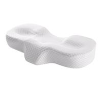 Chewtoyo Almohada antiarrugas para cara blanca, para dormir de lado y espalda, adecuada para almohada, espuma viscoelástica, alivio del cuello, ergonómica, textura