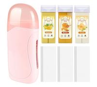 Chewtoyo At-Home - Kit de cera enrollable de 300 piezas para mujer, juego completo de cera con 3 sabores, incluyendo máquina de cera portátil, 3 recambios y tiras
