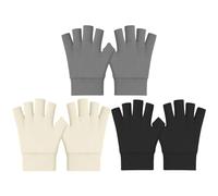 Chewtoyo Guantes de terciopelo sin dedos para mujeres y hombres, 3 pares de guantes de escritura cálidos, 6.7 x 3.5 pulgadas, diseño de medio dedo, resistente al viento para trabajo en computadora