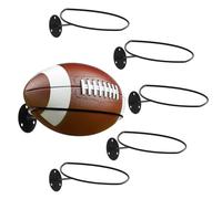 Chewtoyo Paquete de 5 soportes de pared para pelotas de rugby con tornillos, estantes de almacenamiento de fútbol que ahorran espacio, soportes de exhibición universales para baloncesto, fútbol y más